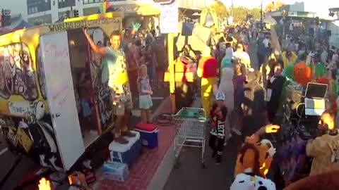 Massive onesie party surprises street festival