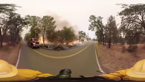 360 video shows firefighters protecting Igo from Carr Fire on July 28