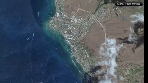 Hawaii fires before/after aerial photos of Lahaina, Maui