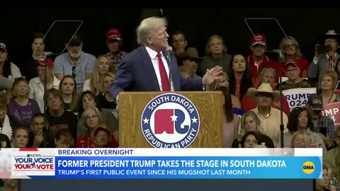 Donald Trump is in South Dakota for his first public event since mugshot