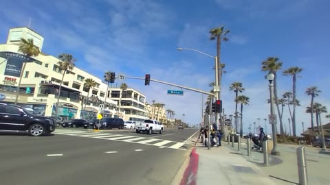 Biking around Downtown Huntington Beach California. Memorial day 2023.