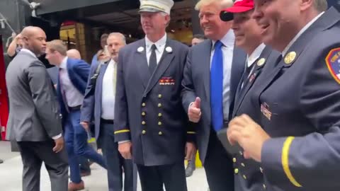 VIDEO: President Trump is welcomed to Ground Zero by First Responders