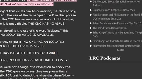 CDC & FDA ADMITTED ALREADY IN 2020 - COVID-19 DOESNT EXIST