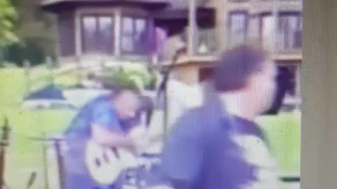 Drummer Gets Taken Out by Golf Cart OUCH!