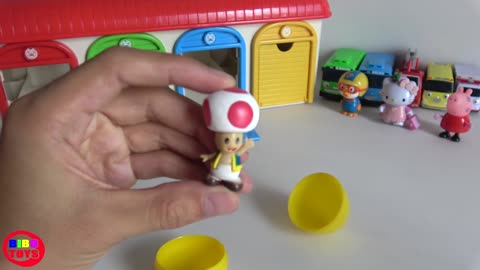 Hello Kitty Car Toys Peppa Pig and Pororo Garage Cars Tayo toy play