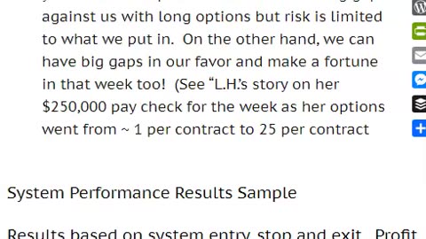 Options Weekly Paychecks System F - Performance