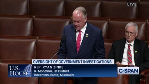 Montana Congressman Ryan Zinke Testifies about the Deepstate