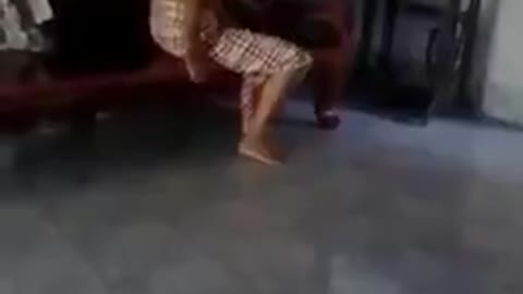 Grandpa likes his boxing a bit too much....