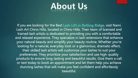 Best Lash Lift in Rolling Ridge