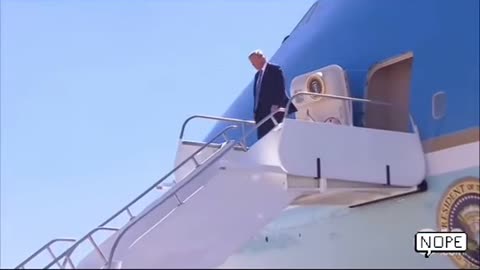 Trump * Almost"Slipped From Plane Stairs
