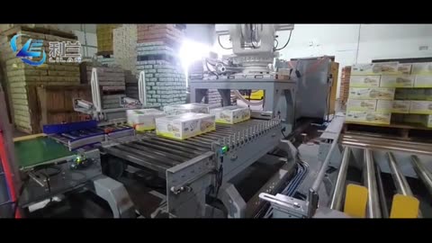 Robot palletizer with sponge gripper for cartons#packaging #robot#palletizing#gripper#pallet