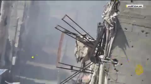 The video shows scenes of missile attacks on Israeli positions