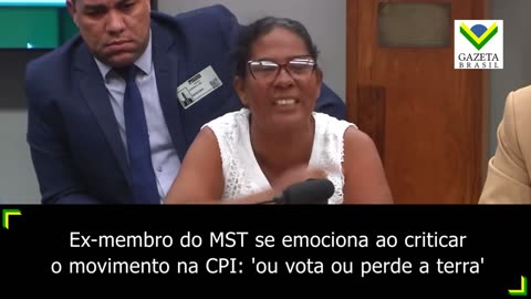 Ex-militante do MST se emociona ao criticar o movimento na CPI