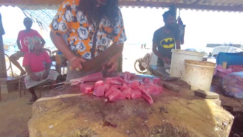 Yellow Fin Tuna Cutting Skills _ Fish Cutting Skills