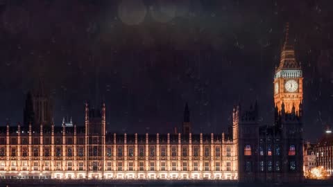 Relax Library: Video 24.Big Ben sounds on a cold and rainy evening.Relaxing videos and sounds