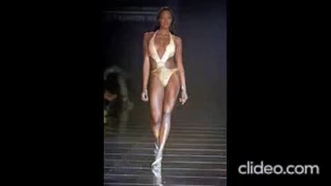 Naomi Campbell walk/ Naomi Campbell Elle/ eyes/ lingerie /modelling/ new pictures/ Campbell 80s