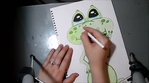 Speed drawing: Cute frog