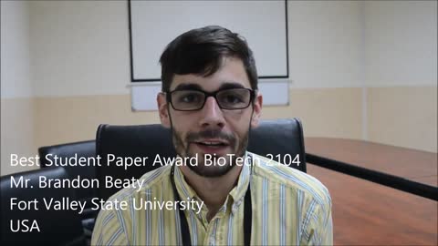 BIOTECH 2014 Mr Brandon Beaty Testimonial