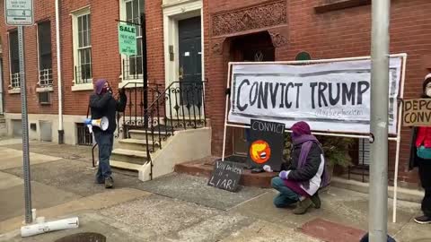 Protesters Gather Outside Of Trump Lawyer Michael van der Veen's Philadelphia Office