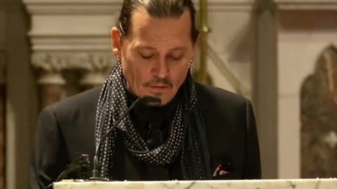 Johnny Depp reading at MacGowan funeral