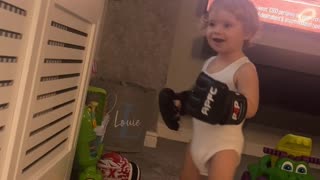 Toddler Is Ready to Tussle