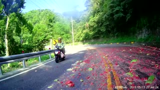 Truck Shatters Watermelon On Road Creating Real Hazard