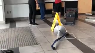 Enraged Man Causes Damage At Bus Station