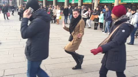 Dancing in Duomo square