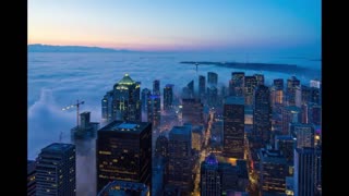 Breathtaking Seattle fogscape time lapse footage
