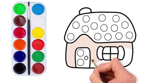 How to draw House and Color for kids coloring pages | KidsSpecial