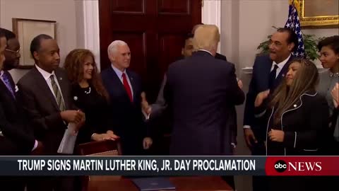 Reporters Yell 'S***hole,' 'Racist' Questions At Trump After He Signs MLK Jr. Proclamation