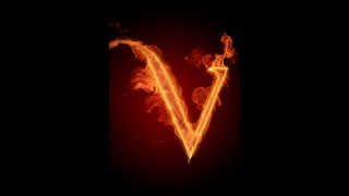 Burning Letter V