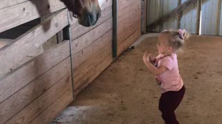 Sweet Baby Cowgirl and Her Horse