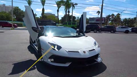 White Lamborghini Aventador SVJ suddenly hit the street #lookcartv #suppercar