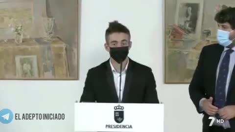 Pedro Acosta, a 17 year old Spanish motorcycle racer, collapses during press conference