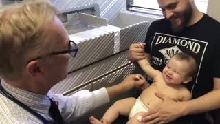 Doctor Distracts Baby From Shots With Goofy Song