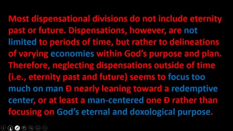 Dispensationalism 16 Is Eternity Past a Dispensation?