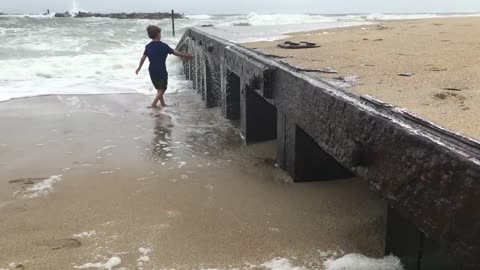 Nateo checks out a hurricane