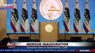 Newsom inauguration interrupted by protester