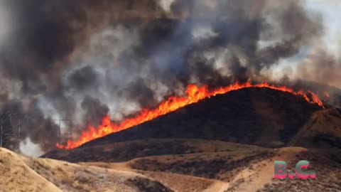 Evacuations ordered as a wildfire rages in northern Los Angeles County