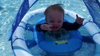 Beaus First Time in a Pool
