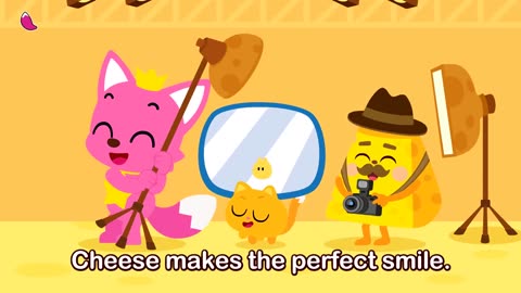 Say ch ch ch ch cheese! Cheese Photo Studio - Yum Yum Snacks Songs - Pinkfong Ninimo