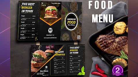 amazing restaurant menu design, food flyer, poster, digital menu board #US