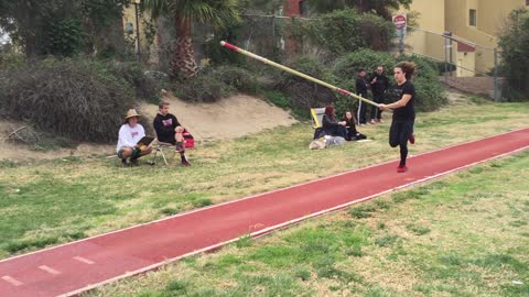 Collab copyright protection - red track all black pole vault