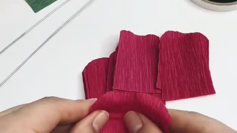 DIY - How To Make Red Rose Buds From Crepe Paper