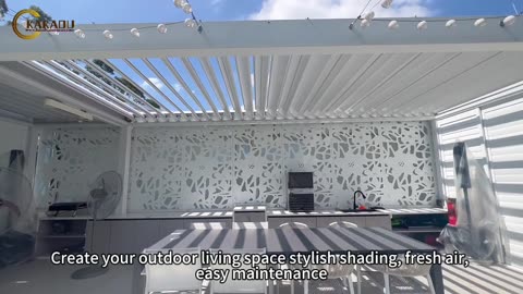 Kakadu Aluminum White Louver Pergola With Aluminum Shutter#pergola#shutters