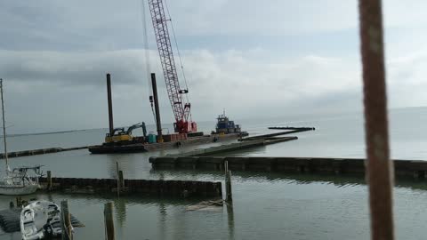 2 ) Cleanup Barge (Disaster Recovery) Drops Legs in Harbor Del Sol | Hurricane Hannah Corpus Christi
