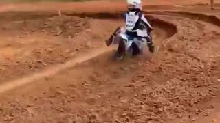 Motocross Rider Flips It in the Rut