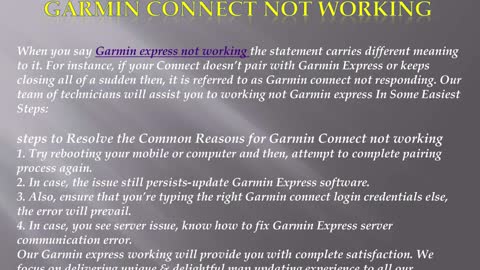 Reslove the Common Reasons for Garmin Connect not working