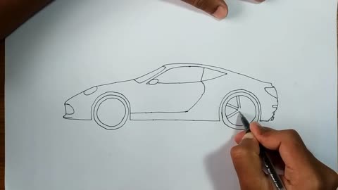 Draw a Car - How to Draw a Sports Car - Simplest Way and Easy to Follow - Drawing Solution